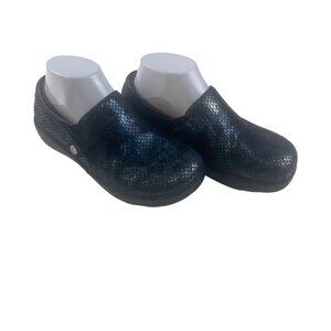 Alegría Kara Women’s shoes Sz 37 Loafer Black Blue Iridescent KAR-468X Wide used